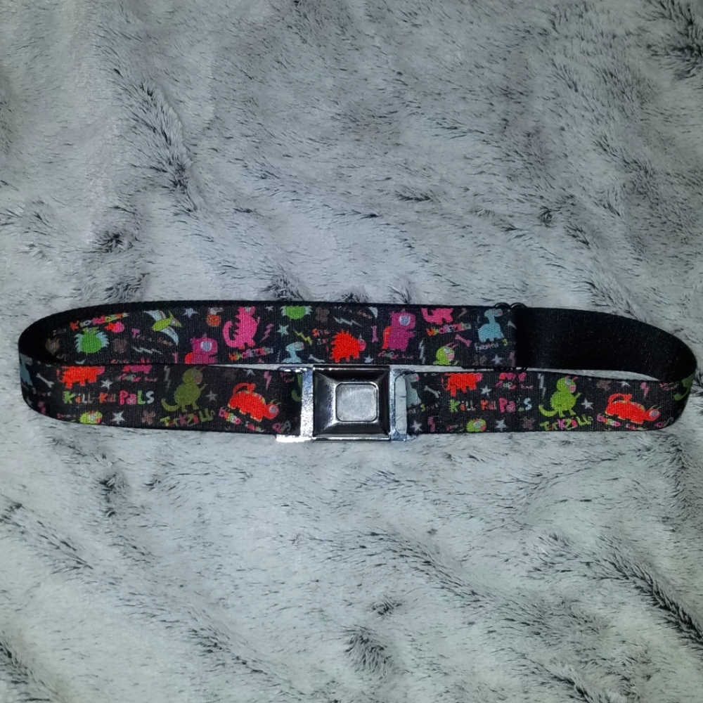 Dinosaur Seat-Belt Style Belt From Hottopic Y2K/Punk era Rare Find